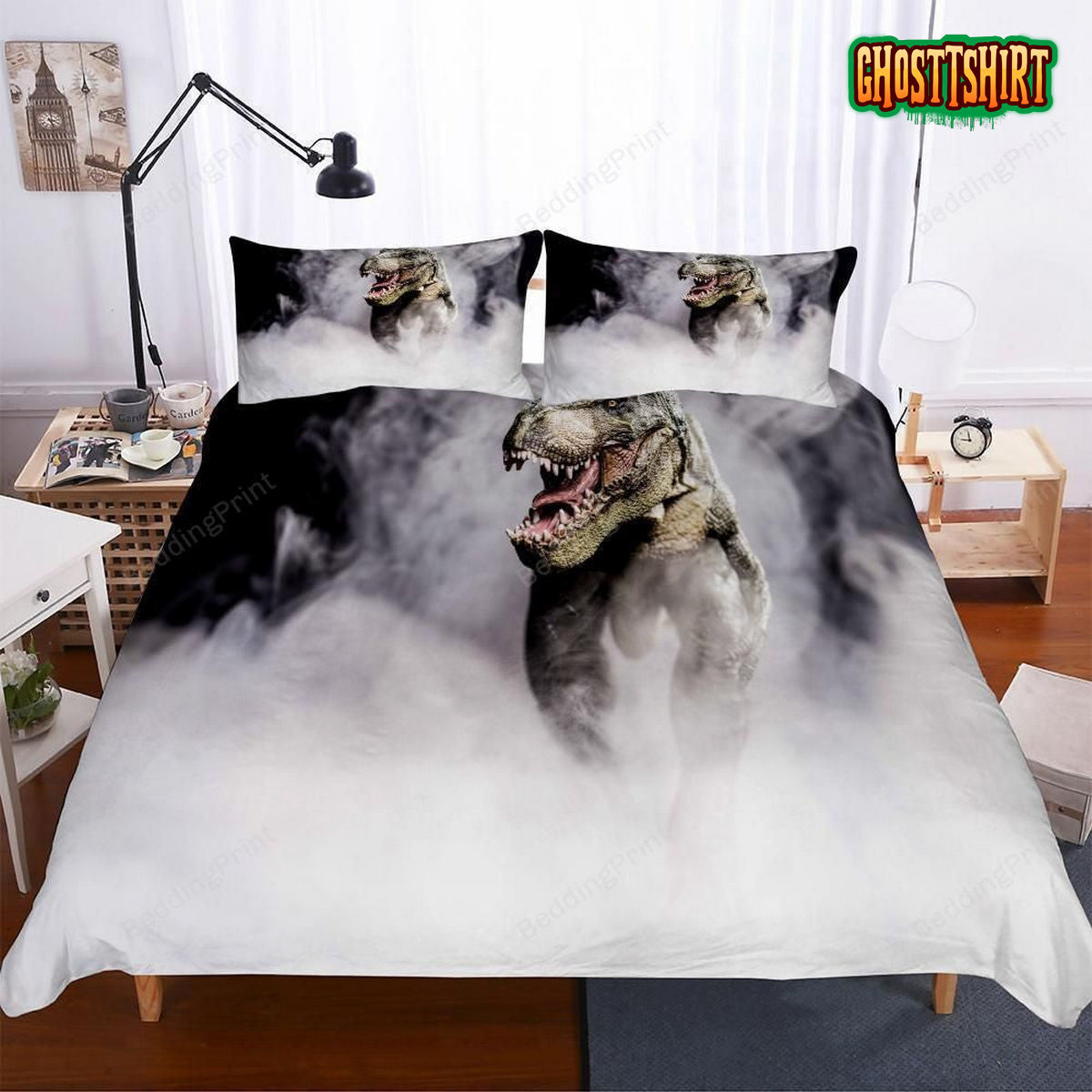 3 Pieceet 3D Digital Print Lost World Jurassic Park Big Dinosaur Patterns Duvet Cover Bedding Set