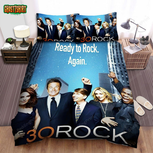 30 Rock (2006–2013) Ready To Rock. Again Movie Poster Bed Sheets Duvet Cover Bedding Set