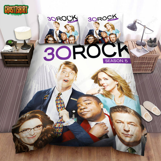 30 Rock (2006–2013) Season Five Movie Poster Bed Sheets Duvet Cover Bedding Set