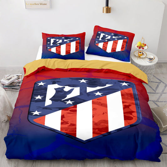 Atletico Madrid Red Blue Bedding Set