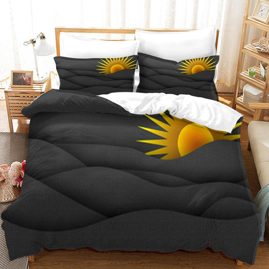 3D Black Mountain Sun Nature Landscape Quilt Cover Set Bedding Set Duvet Cover Pillowcases 53
