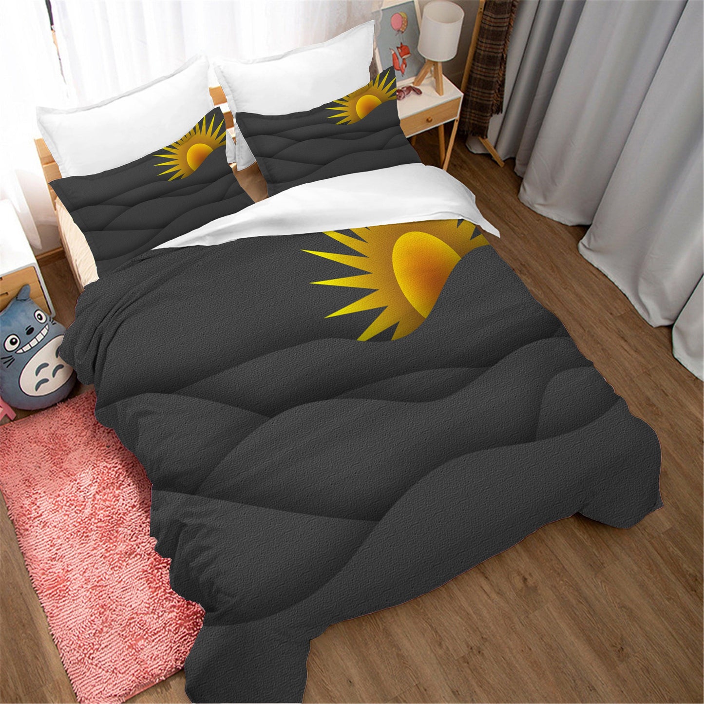 3D Black Mountain Sun Nature Landscape Quilt Cover Set Bedding Set Duvet Cover Pillowcases 53