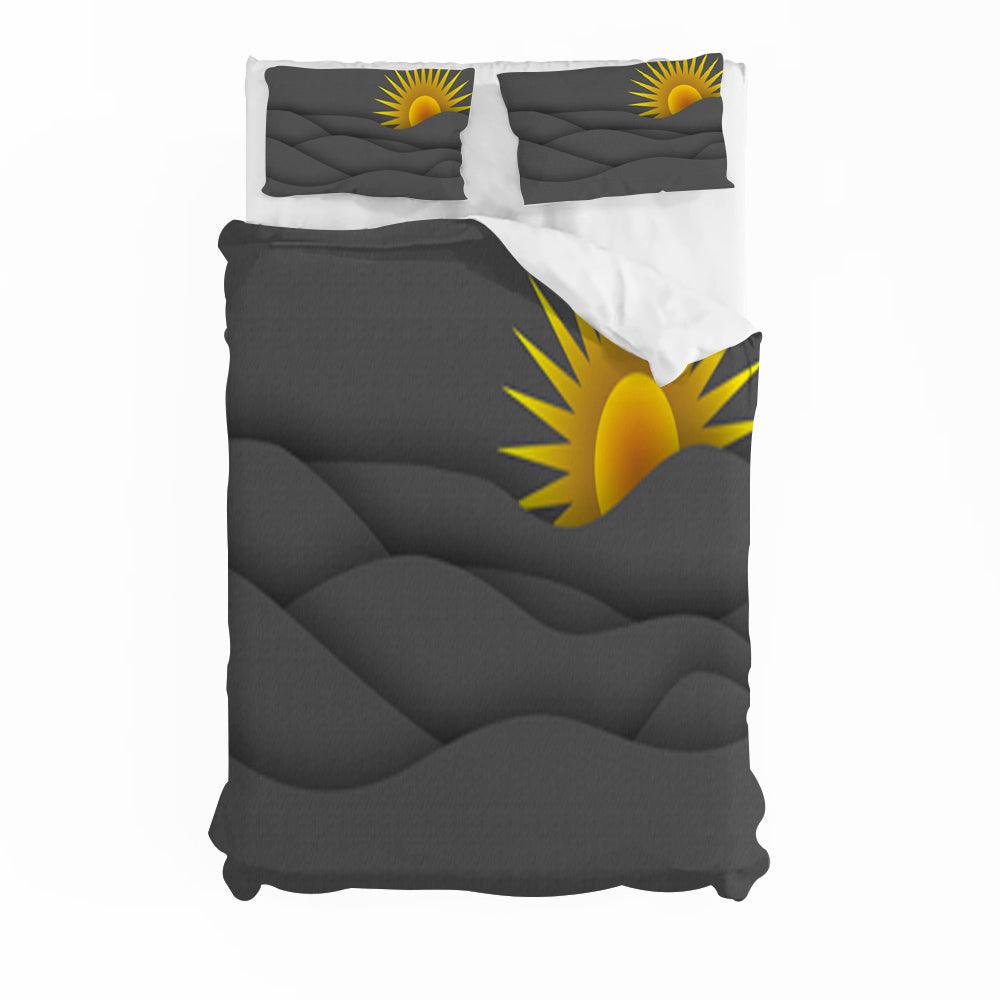 3D Black Mountain Sun Nature Landscape Quilt Cover Set Bedding Set Duvet Cover Pillowcases 53
