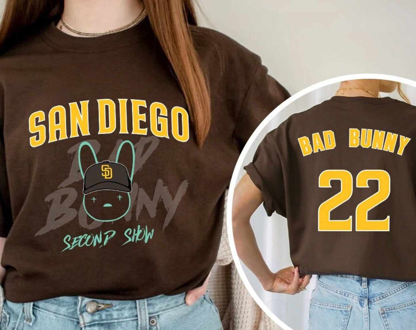 Bad Bunny shirt, Bad Bunny San Diego Double Sided T-shirt