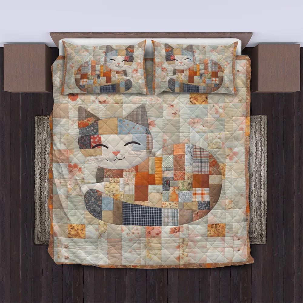Cozy Cute Cat – Personalized Cat Quilt Bedding Set