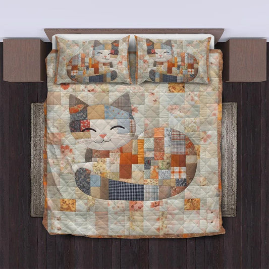 Cozy Cute Cat – Personalized Cat Quilt Bedding Set