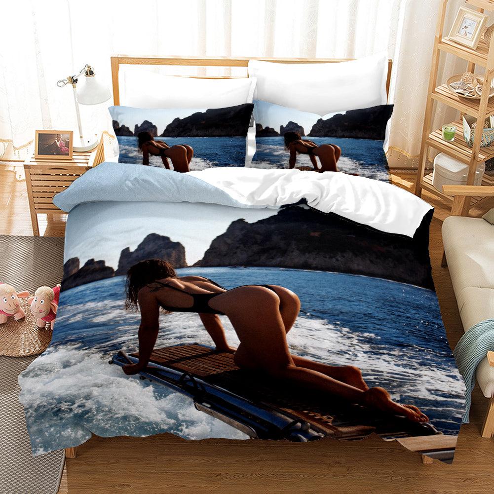 3D Bikini Girl Quilt Cover Set Bedding Set Duvet Cover Pillowcases A062 LQH