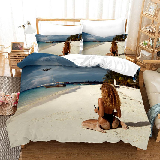 3D Bikini Girl Quilt Cover Set Bedding Set Duvet Cover Pillowcases A063 LQH