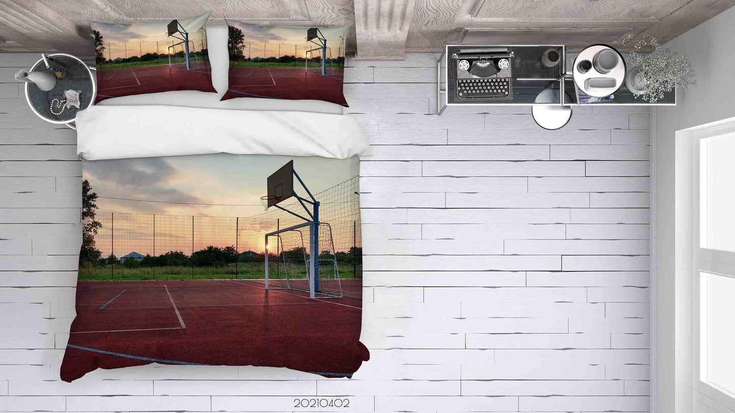 3D Basketball Court Quilt Cover Set Bedding Set Duvet Cover Pillowcases 55 LQH