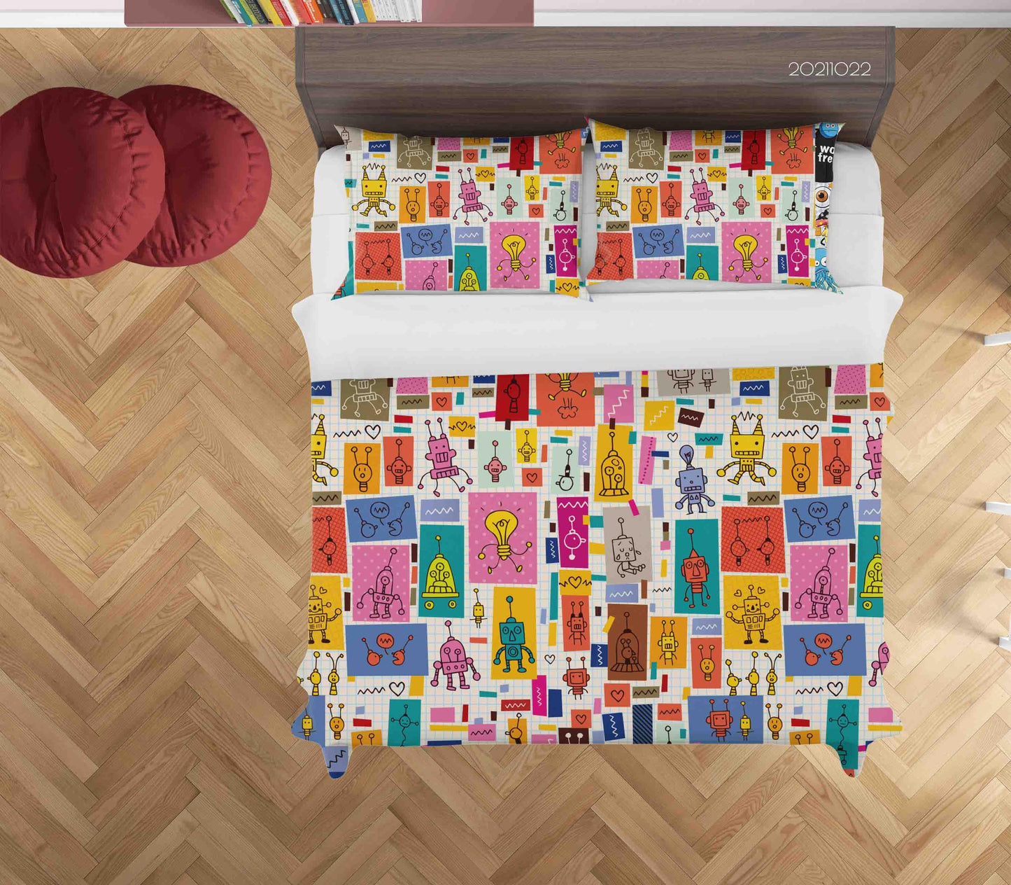 3D Abstract Color Robot Graffit Quilt Cover Set Bedding Set Duvet Cover Pillowcases 81