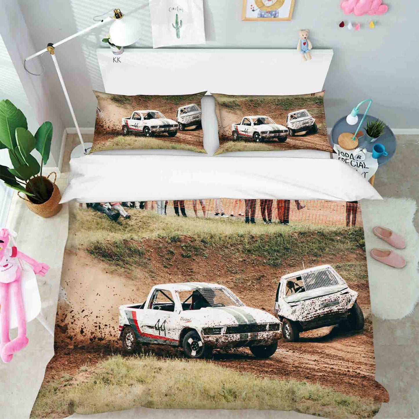 3D Automobile Soil Grassland Quilt Cover Set Bedding Set Duvet Cover Pillowcase 444