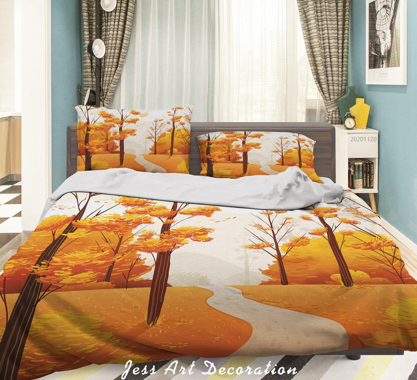 3D Autumn Tree Plant Quilt Cover Set Bedding Set Duvet Cover Pillowcases LXL