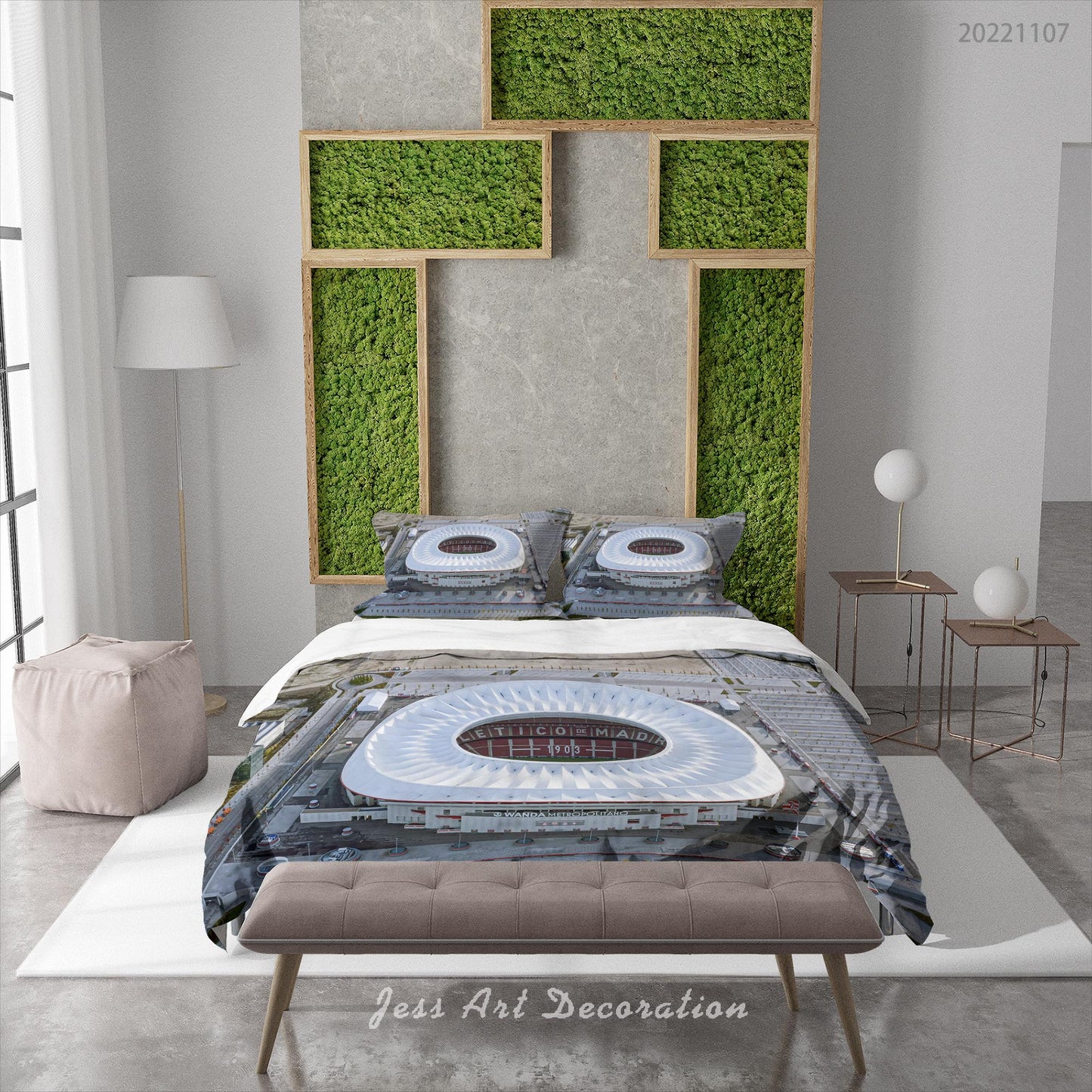 3D Atletico Madrid Architecture Quilt Cover Set Bedding Set Duvet Cover Pillowcase 839