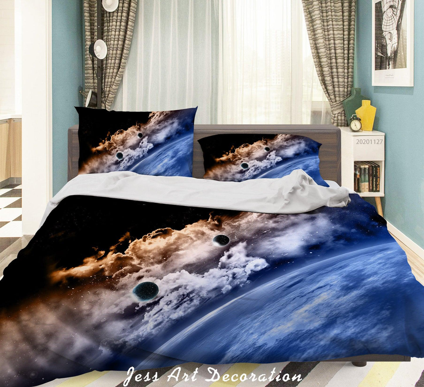 3D Abstract Space Planet Atmosphere Quilt Cover Set Bedding Set Duvet Cover Pillowcases LXL