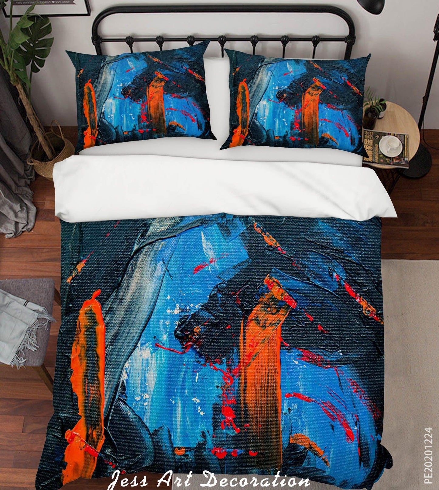 3D Blue Graffiti Pattern Quilt Cover Set Bedding Set Duvet Cover Pillowcases 175 LQH