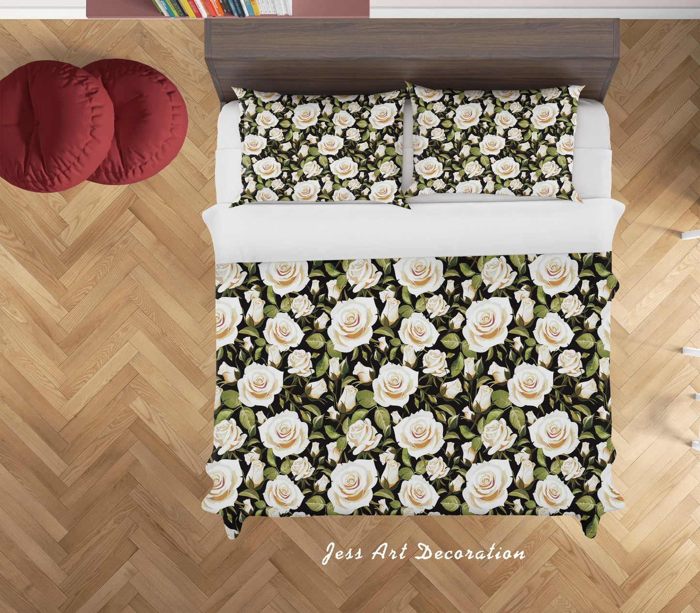 3D Black Flowers Quilt Cover Set Bedding Set Duvet Cover Pillowcases SF93