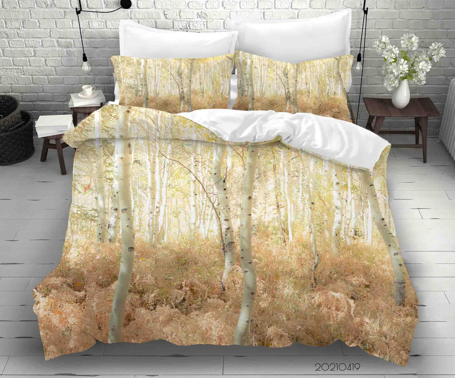 3D Autumn Forest Landscape Quilt Cover Set Bedding Set Duvet Cover Pillowcases 142