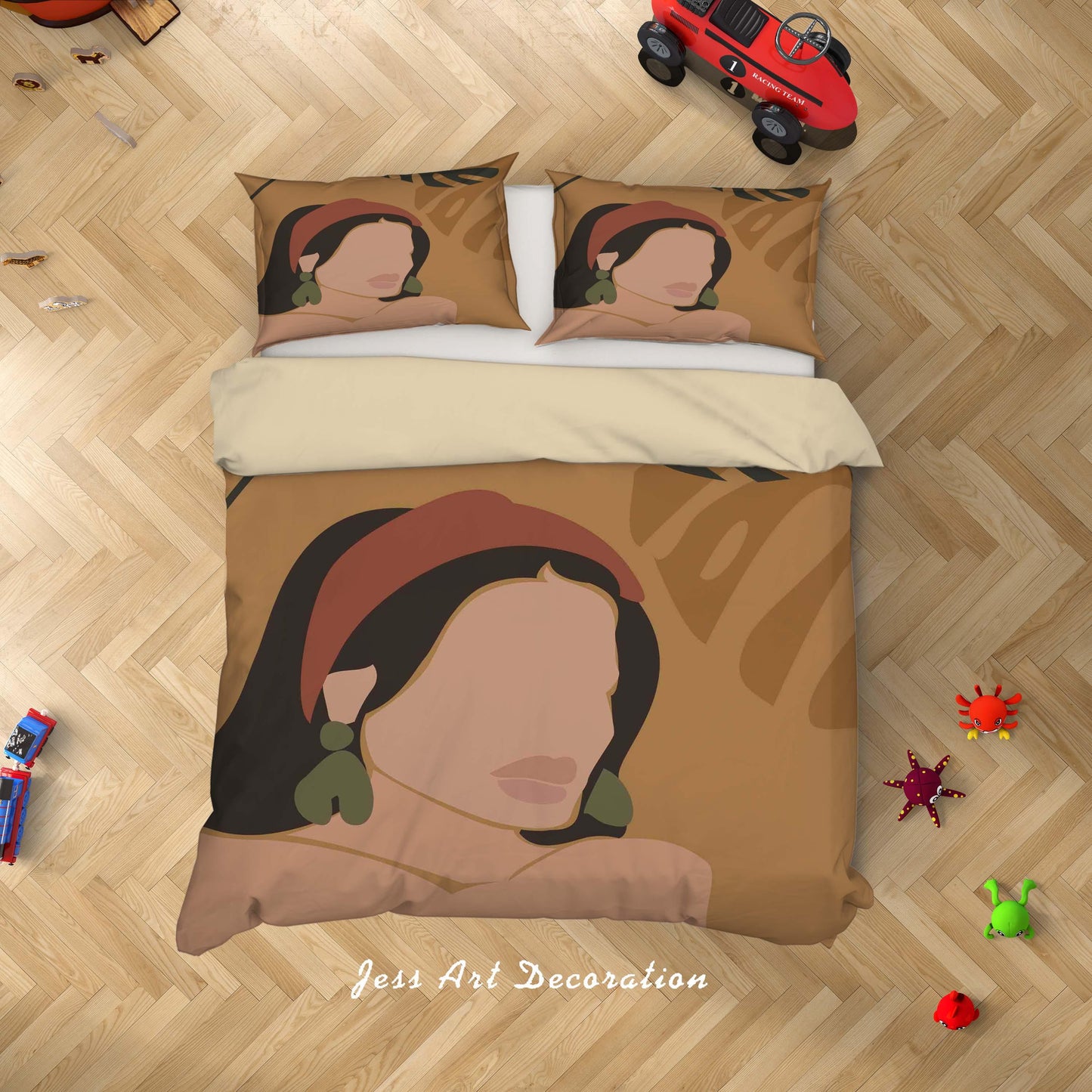 3D Beaauty Female Leaves Quilt Cover Set Bedding Set Duvet Cover Pillowcases SF03