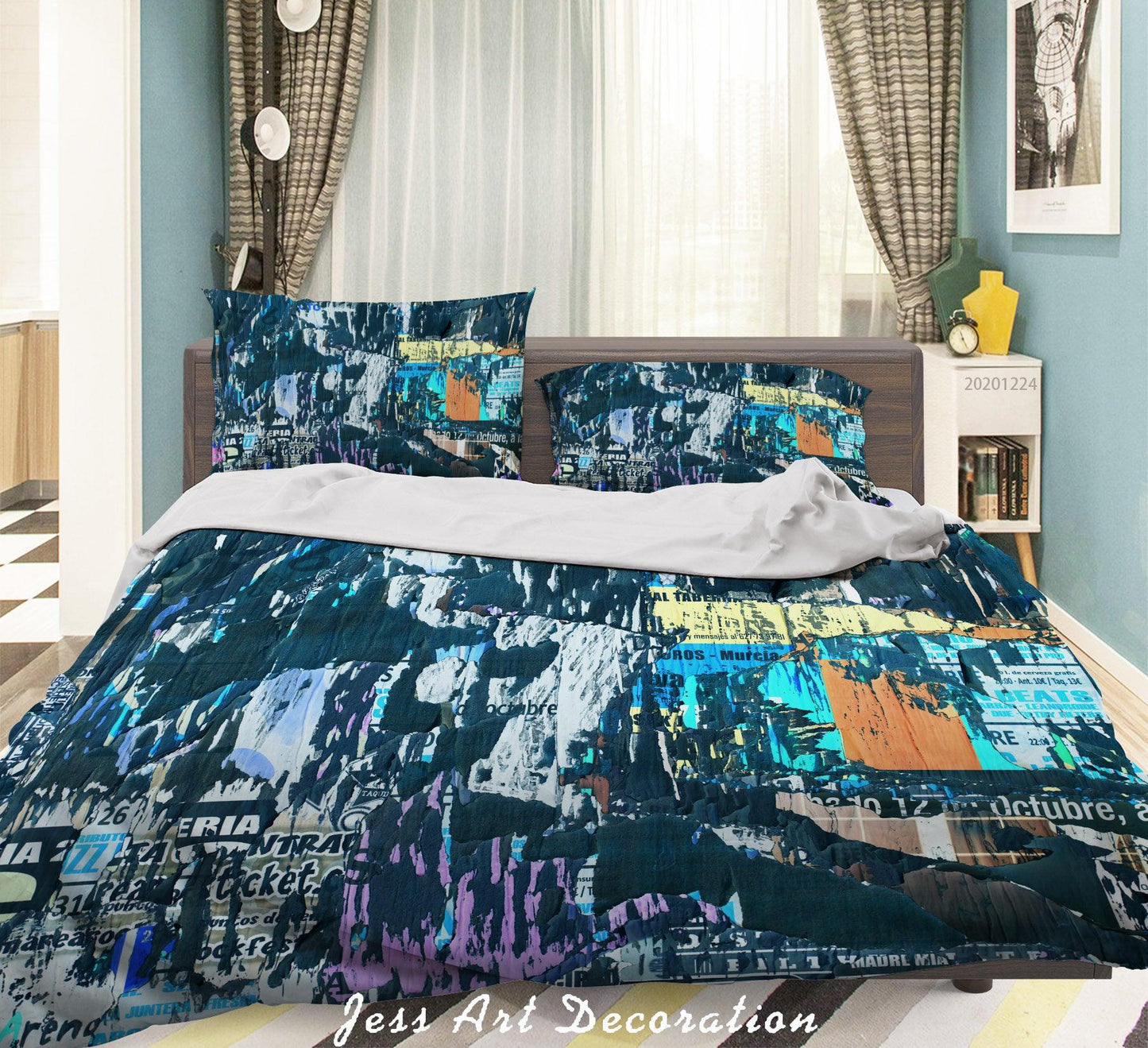 3D Abstract Graffiti Quilt Cover Set Bedding Set Duvet Cover Pillowcases 141 LQH