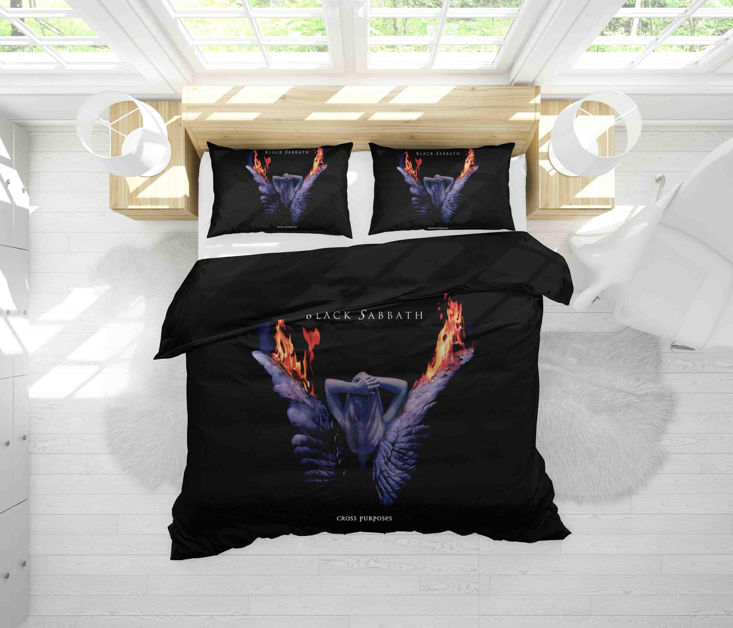 3D Black Sabbath Butterfly Quilt Cover Set Bedding Set Duvet Cover Pillowcases SF04