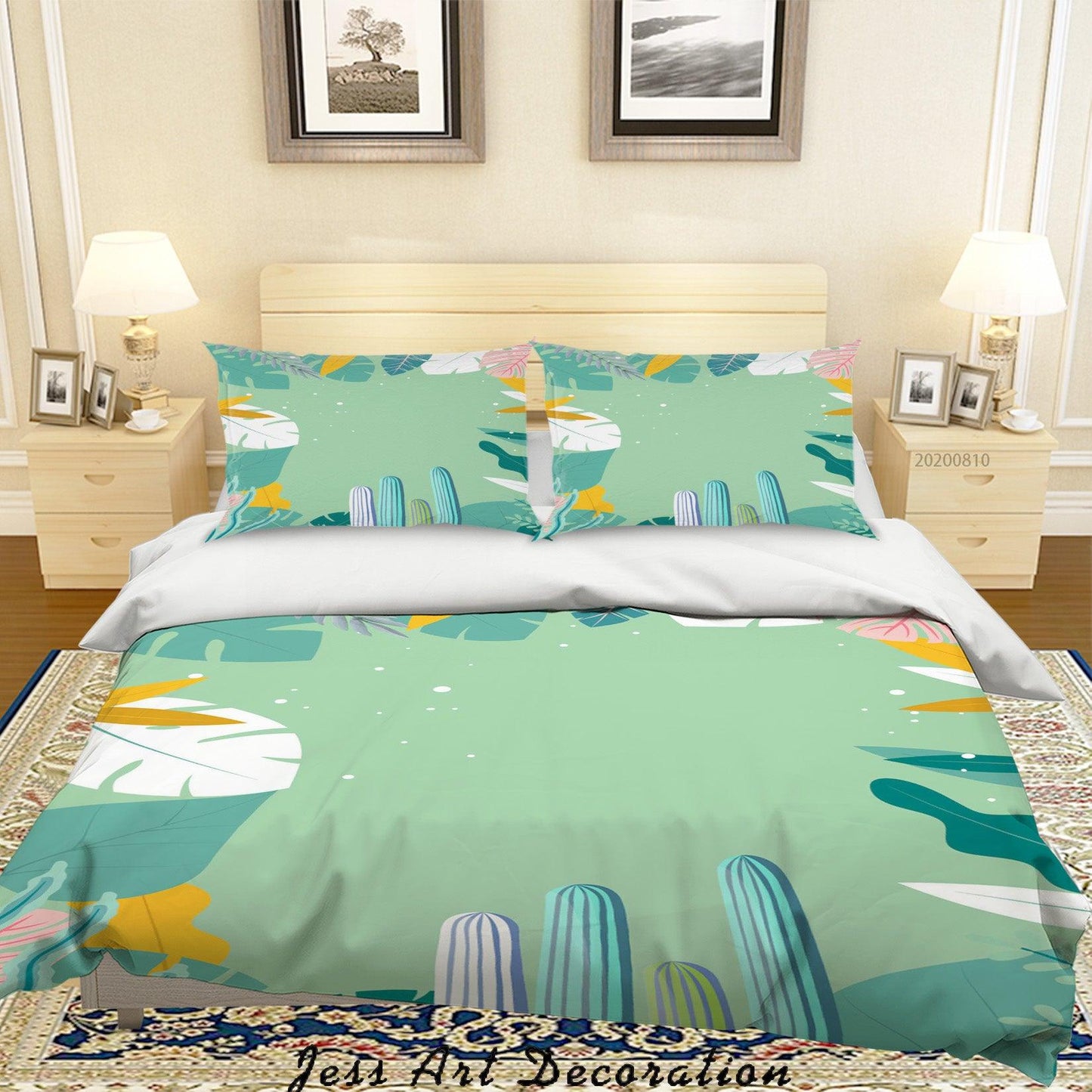 3D Cactus Plant Green Quilt Cover Set Bedding Set Duvet Cover Pillowcases LXL