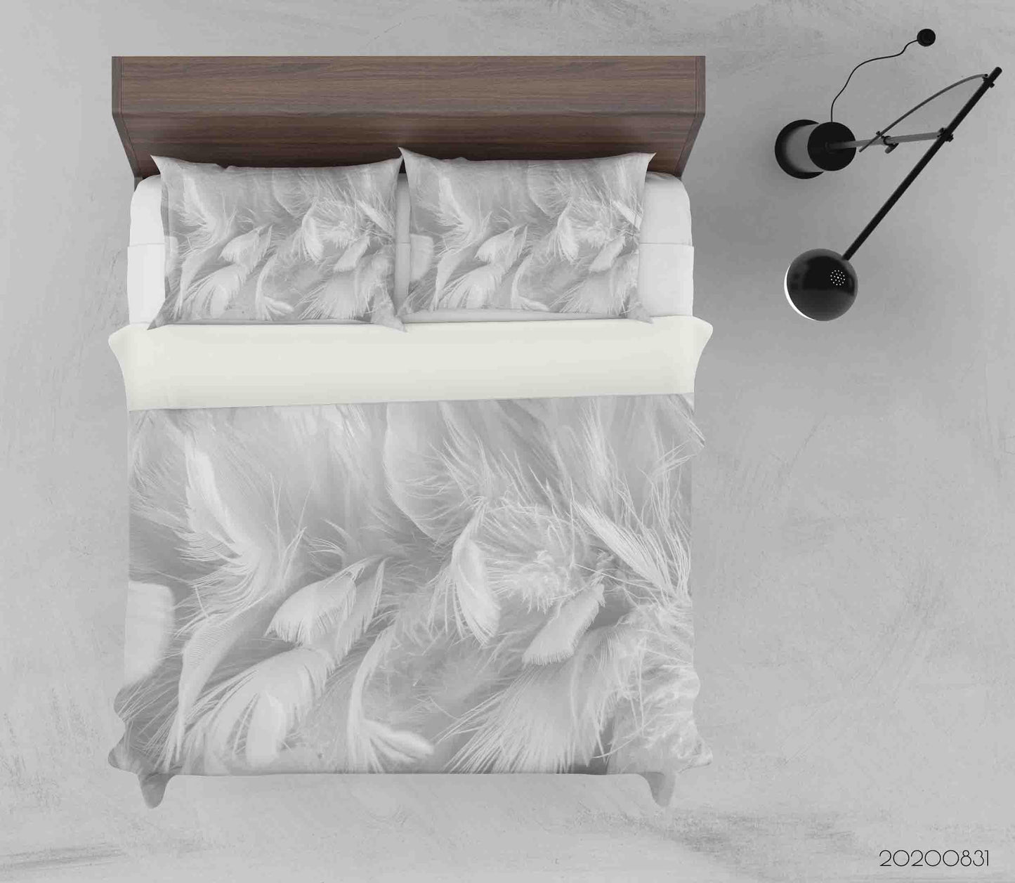 3D Abstract Background Bird Chickens Feather Quilt Cover Set Bedding Set Duvet Cover Pillowcases WJ 3400