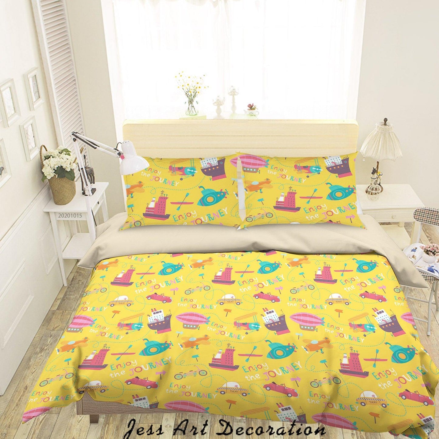 3D Cartoon Cars Ships Planes Pattern Quilt Cover Set Bedding Set Duvet Cover Pillowcases WJ 9666