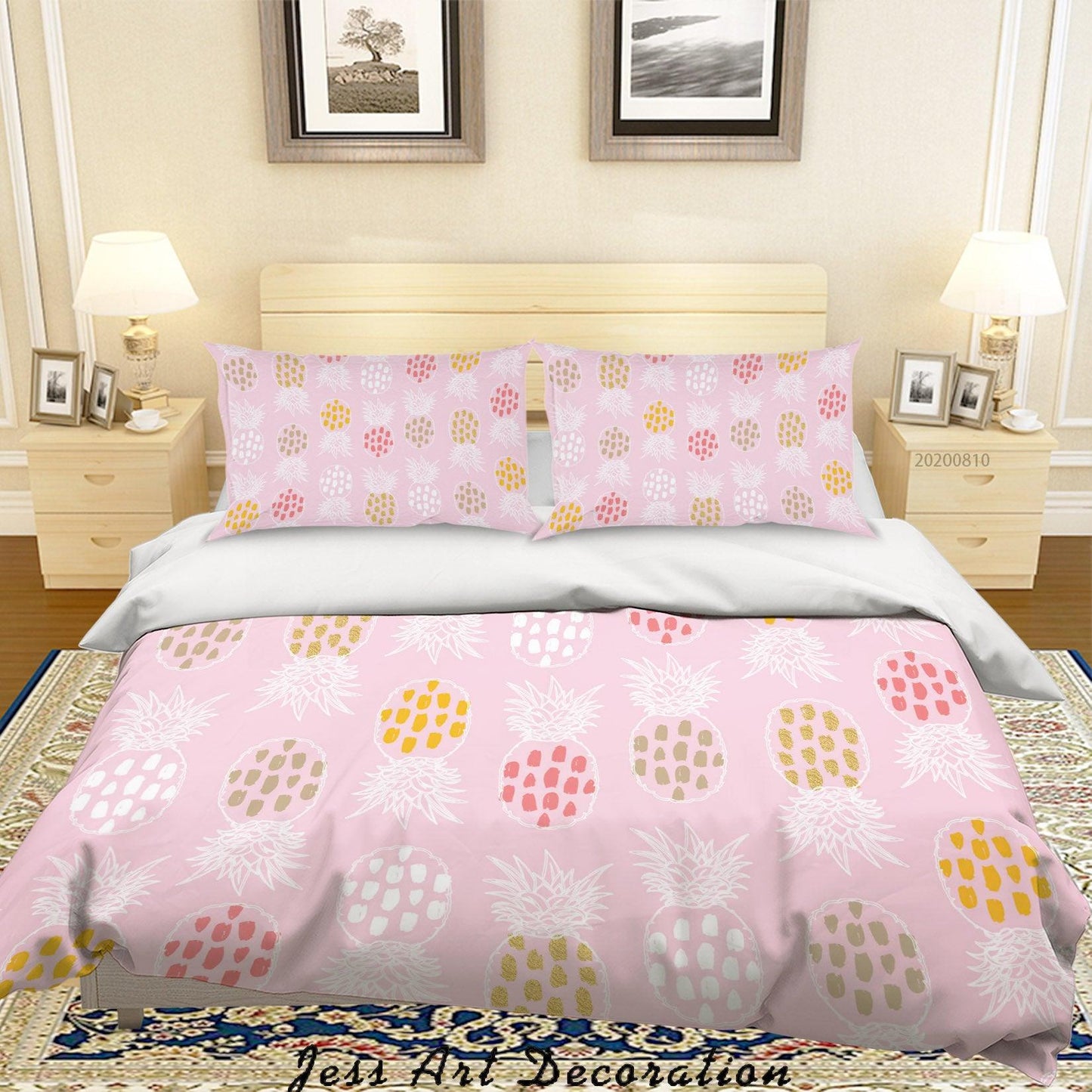 3D Abstract Pattern Pink Quilt Cover Set Bedding Set Duvet Cover Pillowcases LXL