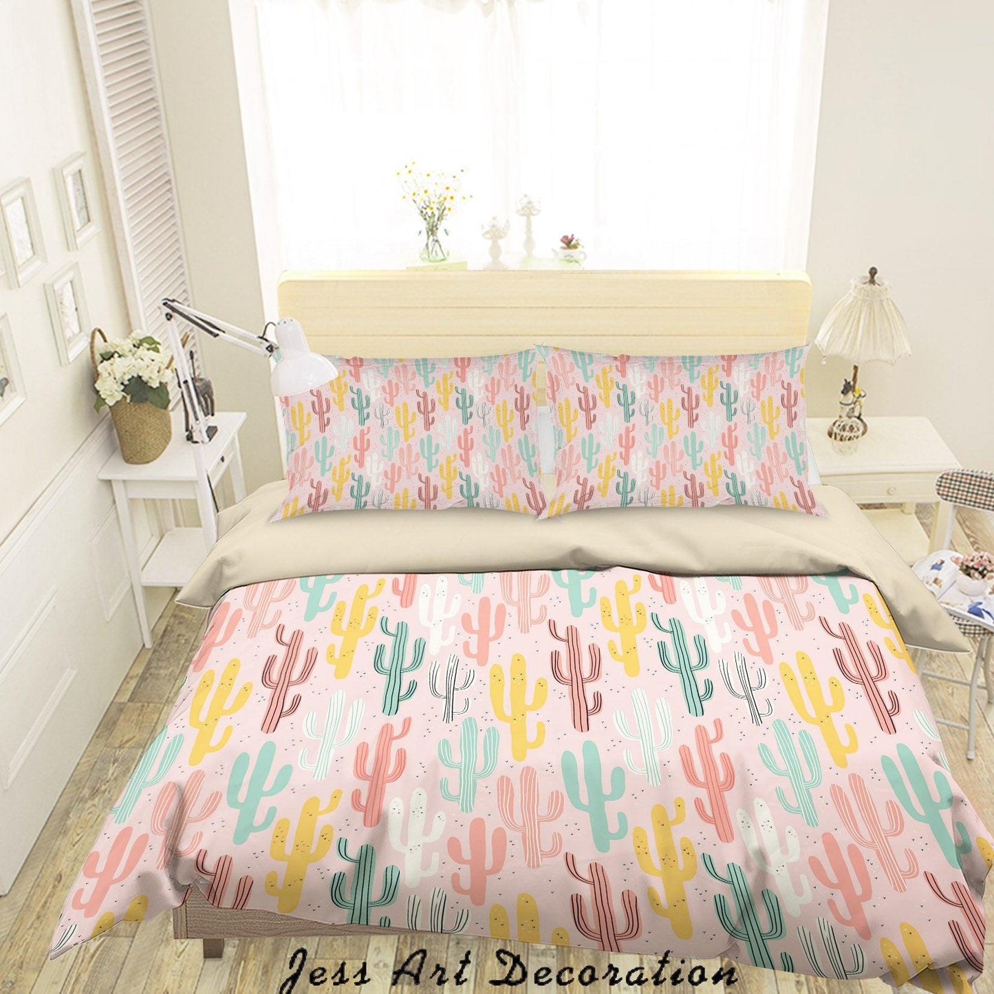 3D Cartoon Cactus Quilt Cover Set Bedding Set Duvet Cover Pillowcases SF08