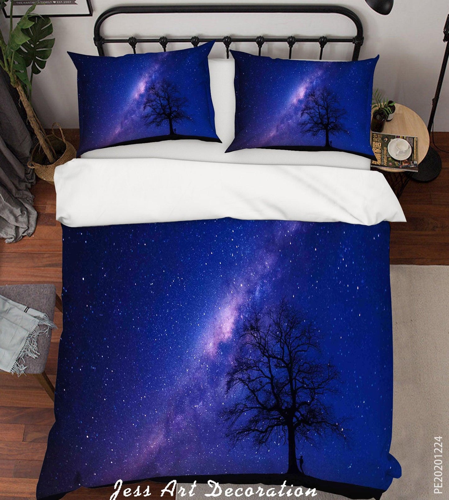 3D Blue Night Tree Quilt Cover Set Bedding Set Duvet Cover Pillowcases 121 LQH