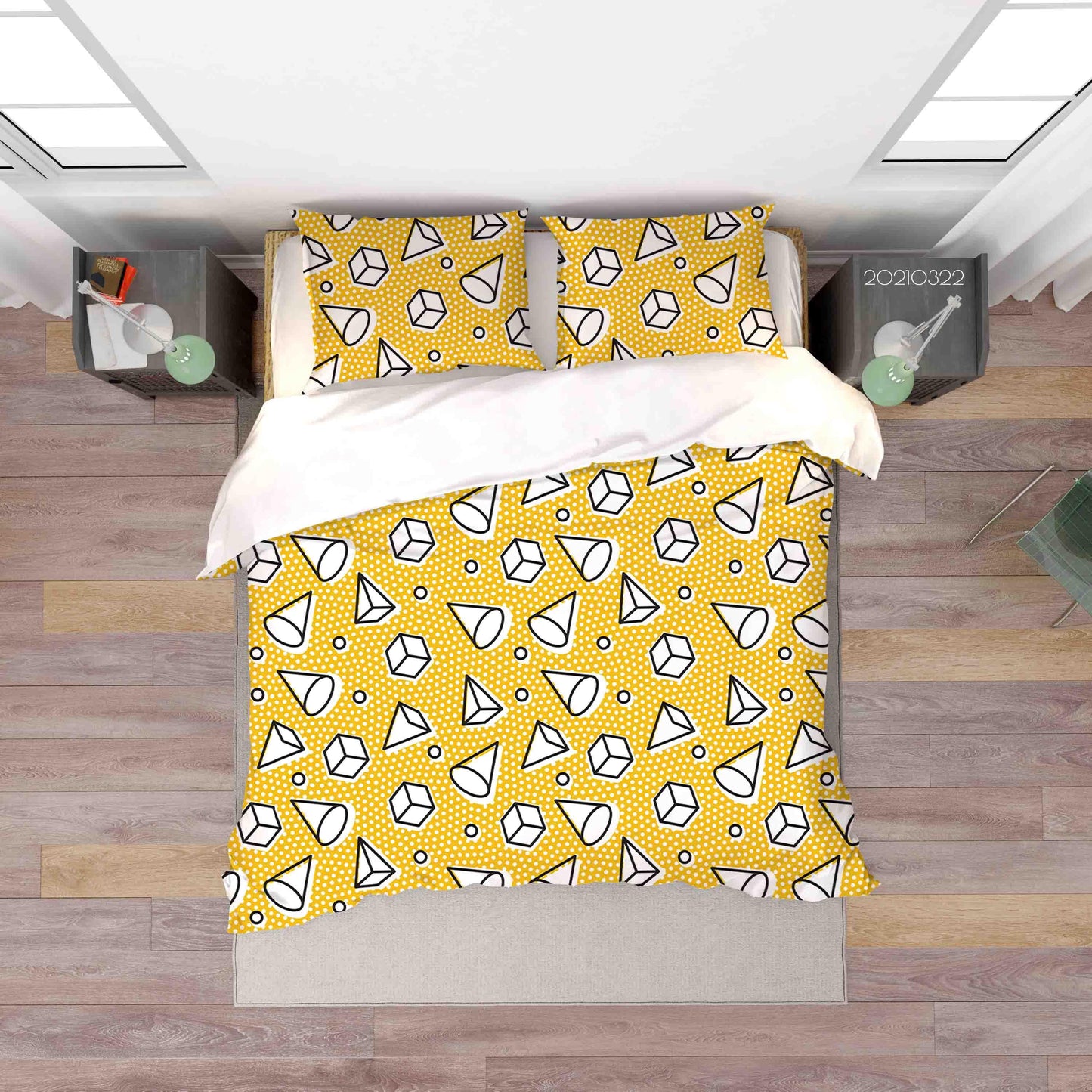 3D Abstract Geometric Pattern Quilt Cover Set Bedding Set Duvet Cover Pillowcases 13 LQH