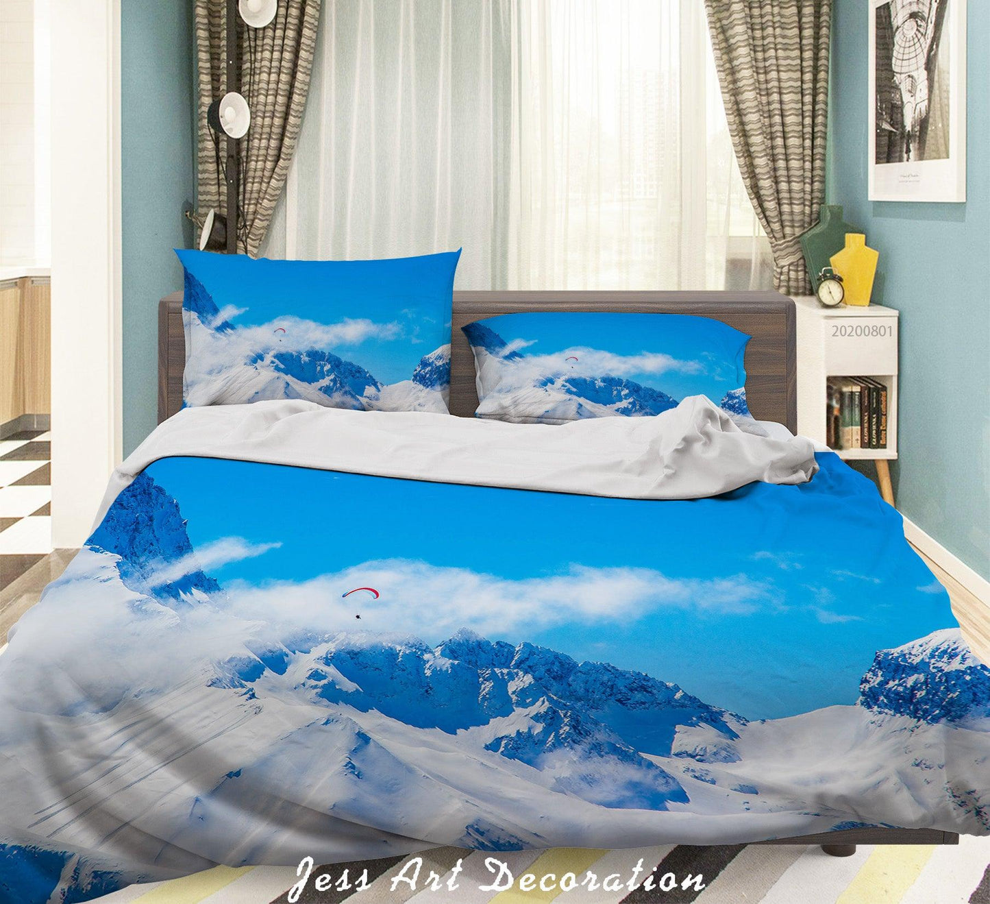 3D Blue Sky Ice Mountain Quilt Cover Set Bedding Set Duvet Cover Pillowcases LXL 226