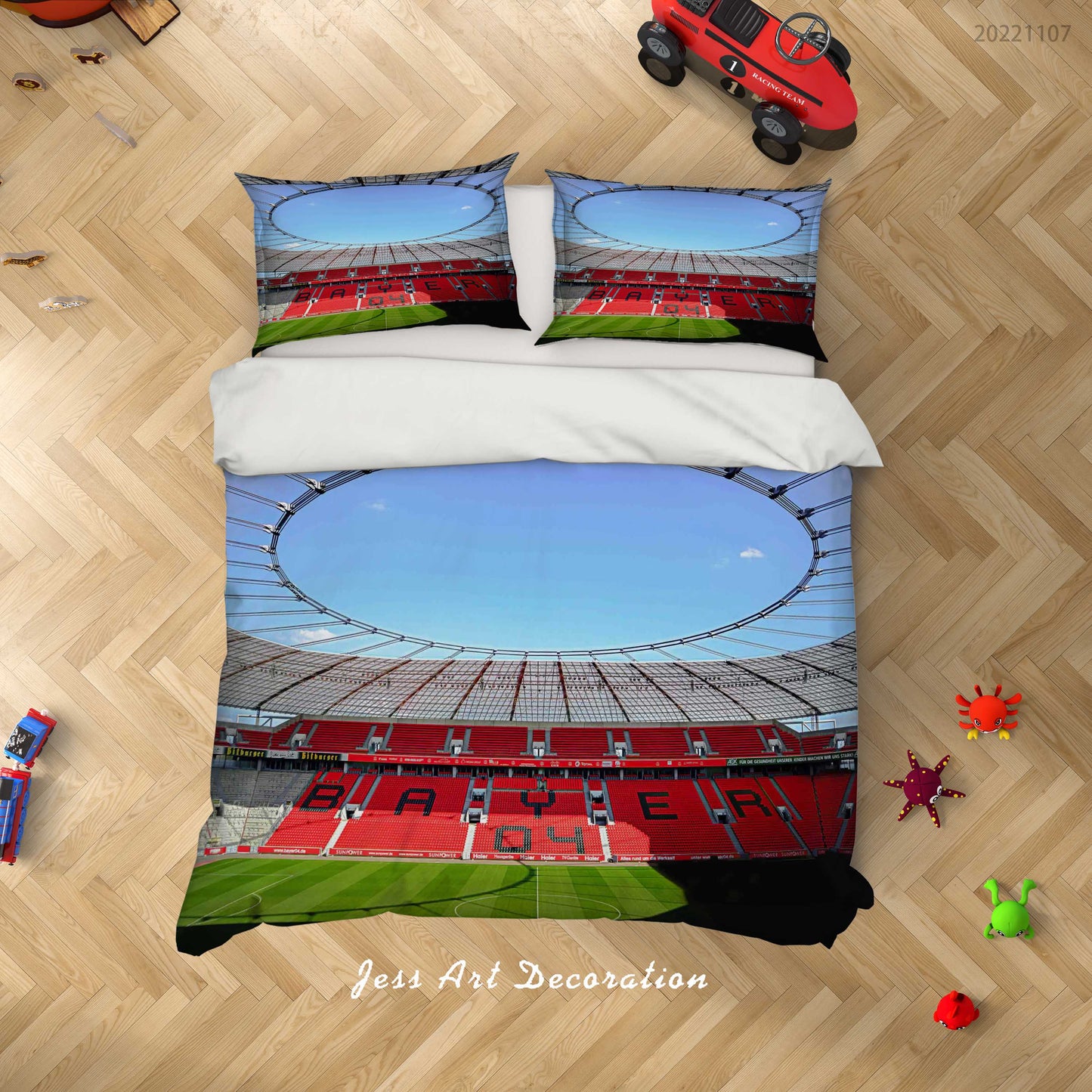 3D Bayer Leverkusen Football Field Bluesky Quilt Cover Set Bedding Set Duvet Cover Pillowcase 743