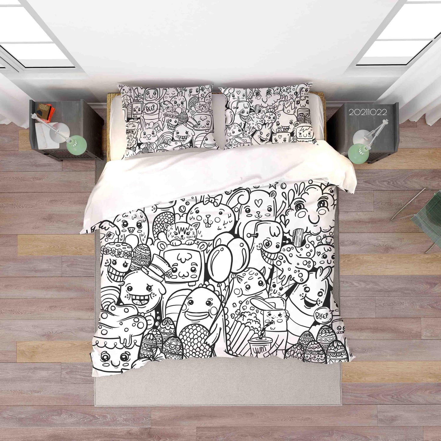 3D Abstract Monster Graffiti Quilt Cover Set Bedding Set Duvet Cover Pillowcases 18