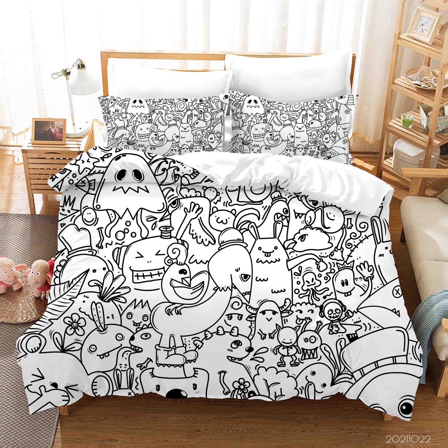 3D Abstract Monster Graffiti Quilt Cover Set Bedding Set Duvet Cover Pillowcases 38