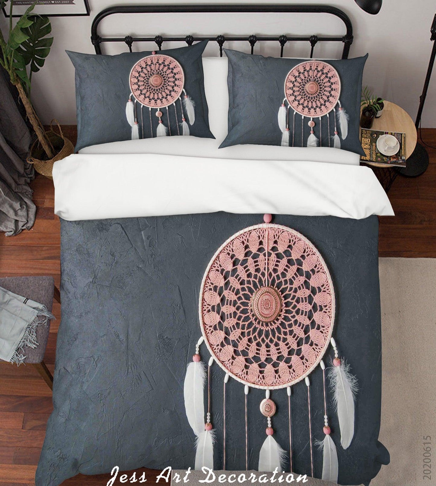 3D Black Pink Dreamcatcher Quilt Cover Set Bedding Set Duvet Cover Pillowcases SF57