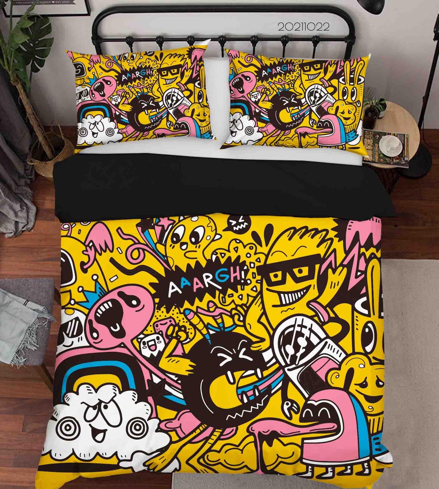 3D Abstract Monster Artistic Graffiti Quilt Cover Set Bedding Set Duvet Cover Pillowcases 63