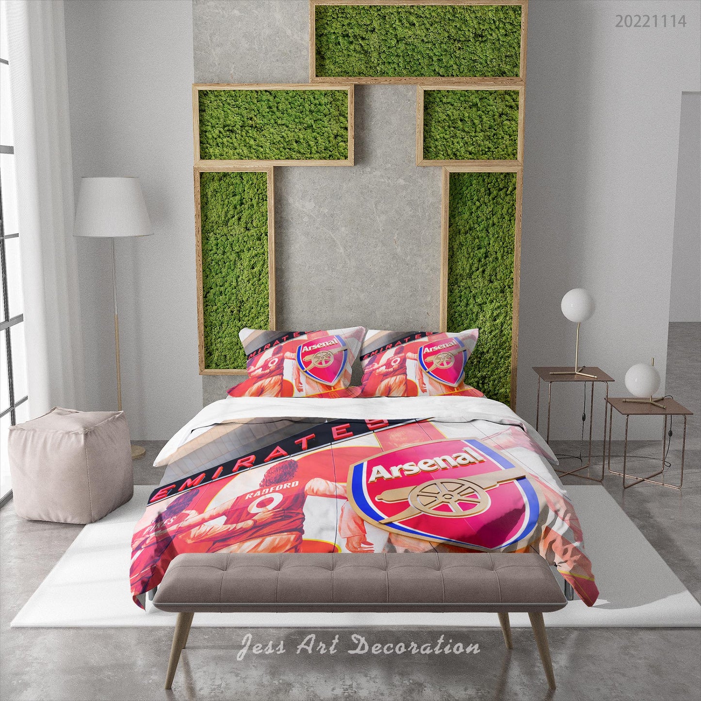 3D Arsenal FC Person Sign Quilt Cover Set Bedding Set Duvet Cover Pillowcase 883
