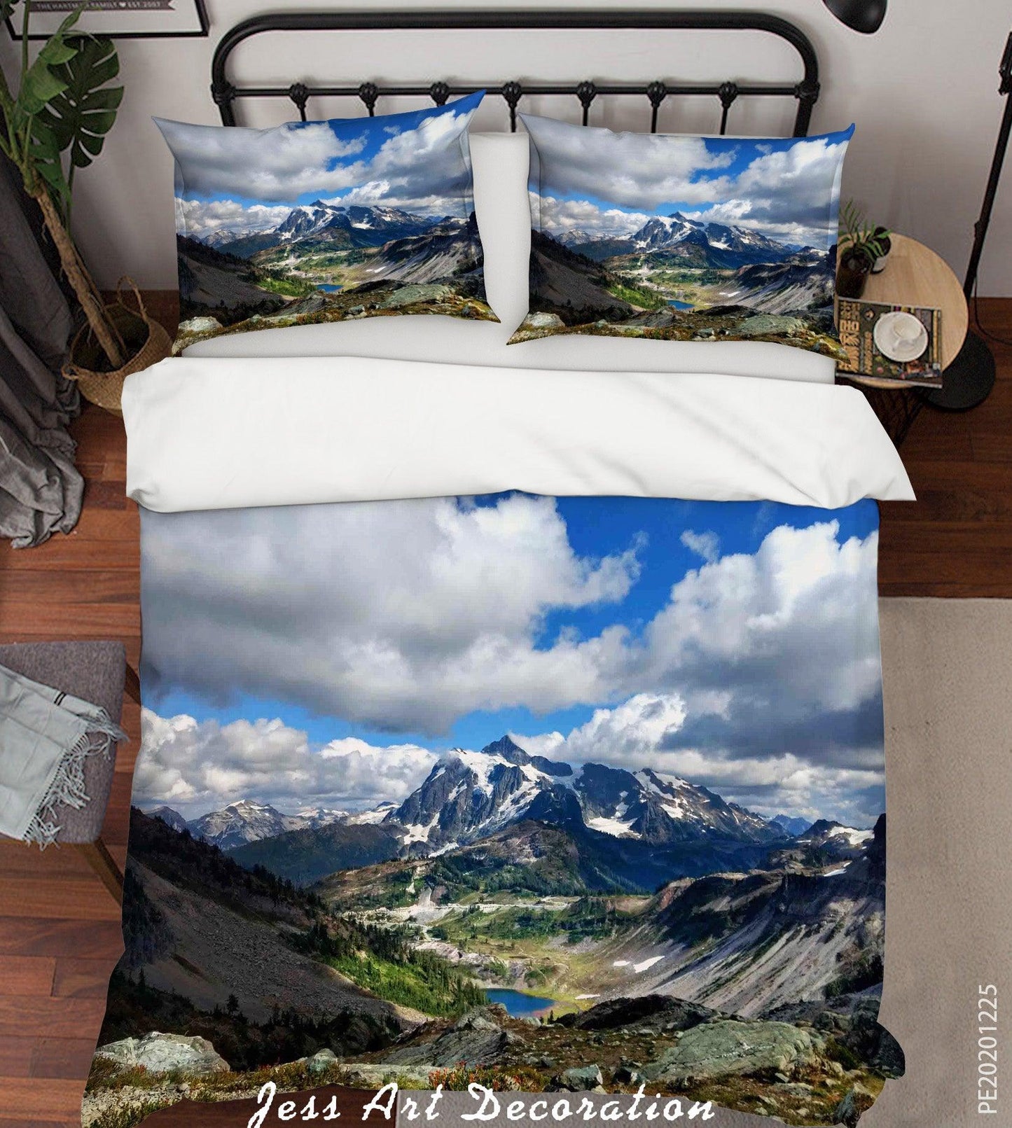 3D Blue Sky Cloud Mountain Scenery Quilt Cover Set Bedding Set Duvet Cover Pillowcases 8
