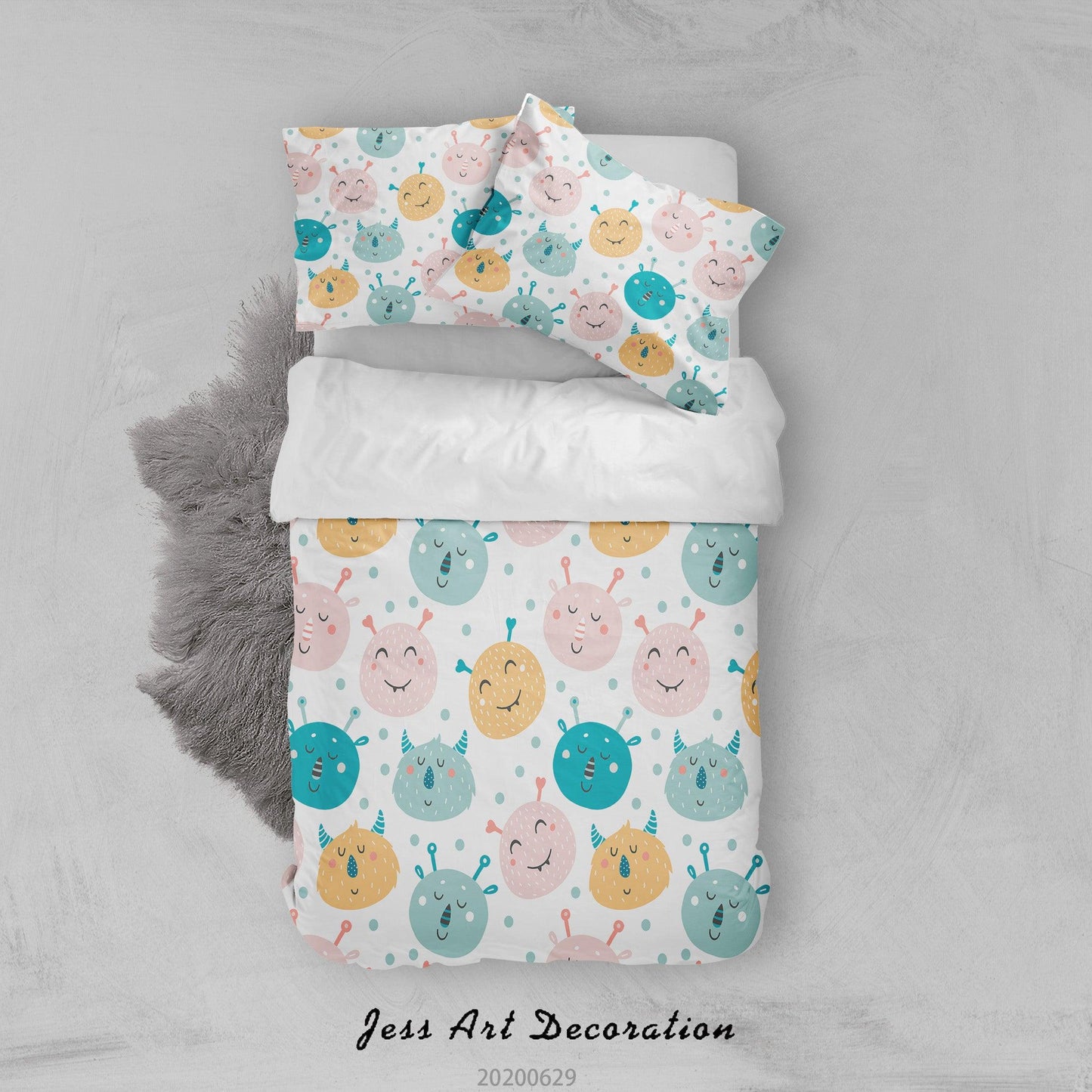 3D Animal Smile Quilt Cover Set Bedding Set Duvet Cover Pillowcases SF13