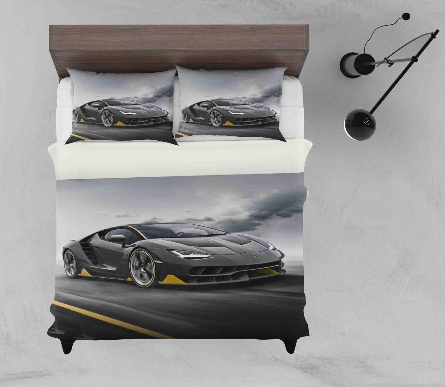 3D Black Sports Car Quilt Cover Set Bedding Set Duvet Cover Pillowcases JN 1182