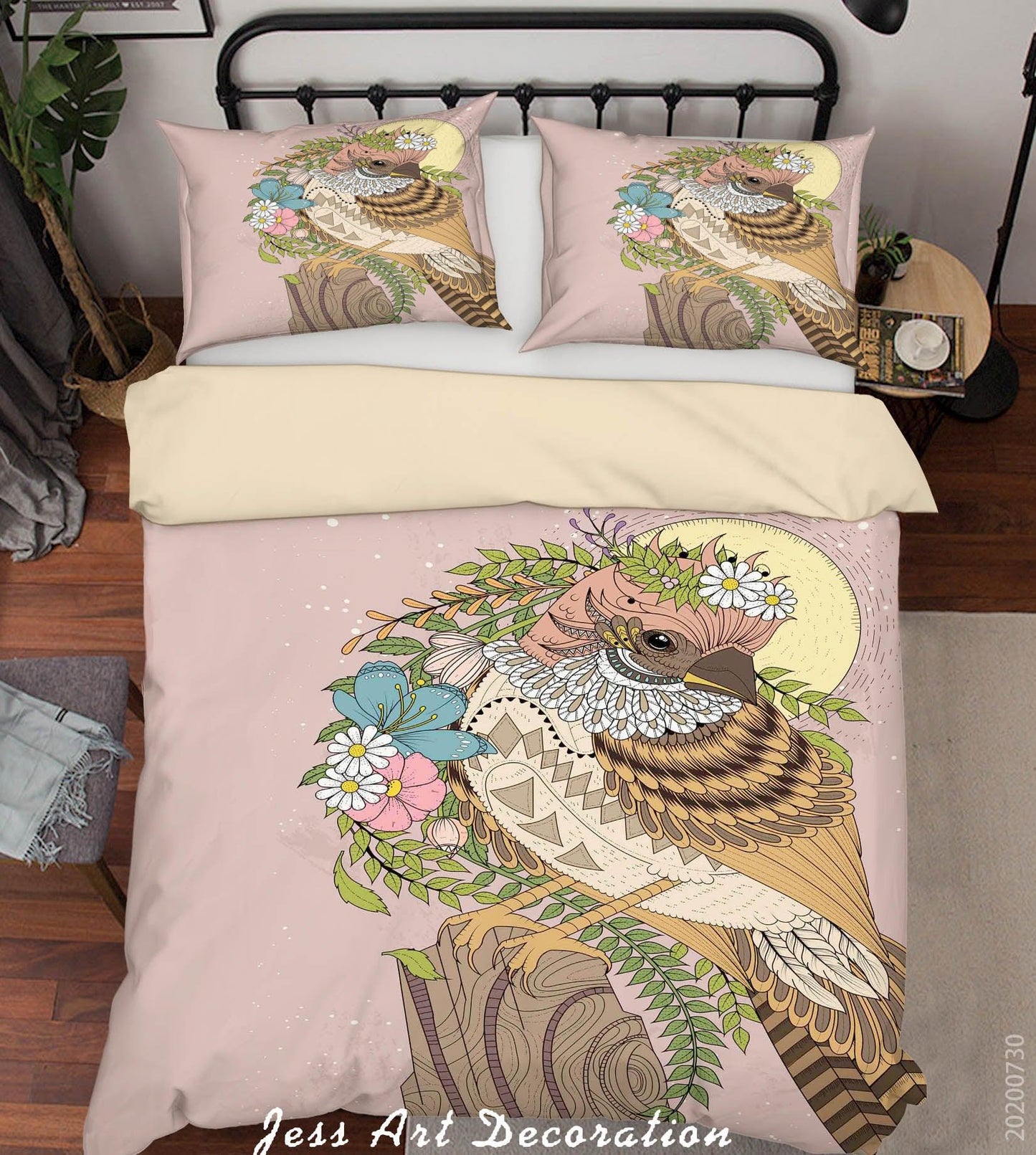 3D Cartoon Floral Bird Quilt Cover Set Bedding Set Duvet Cover Pillowcases LXL 74