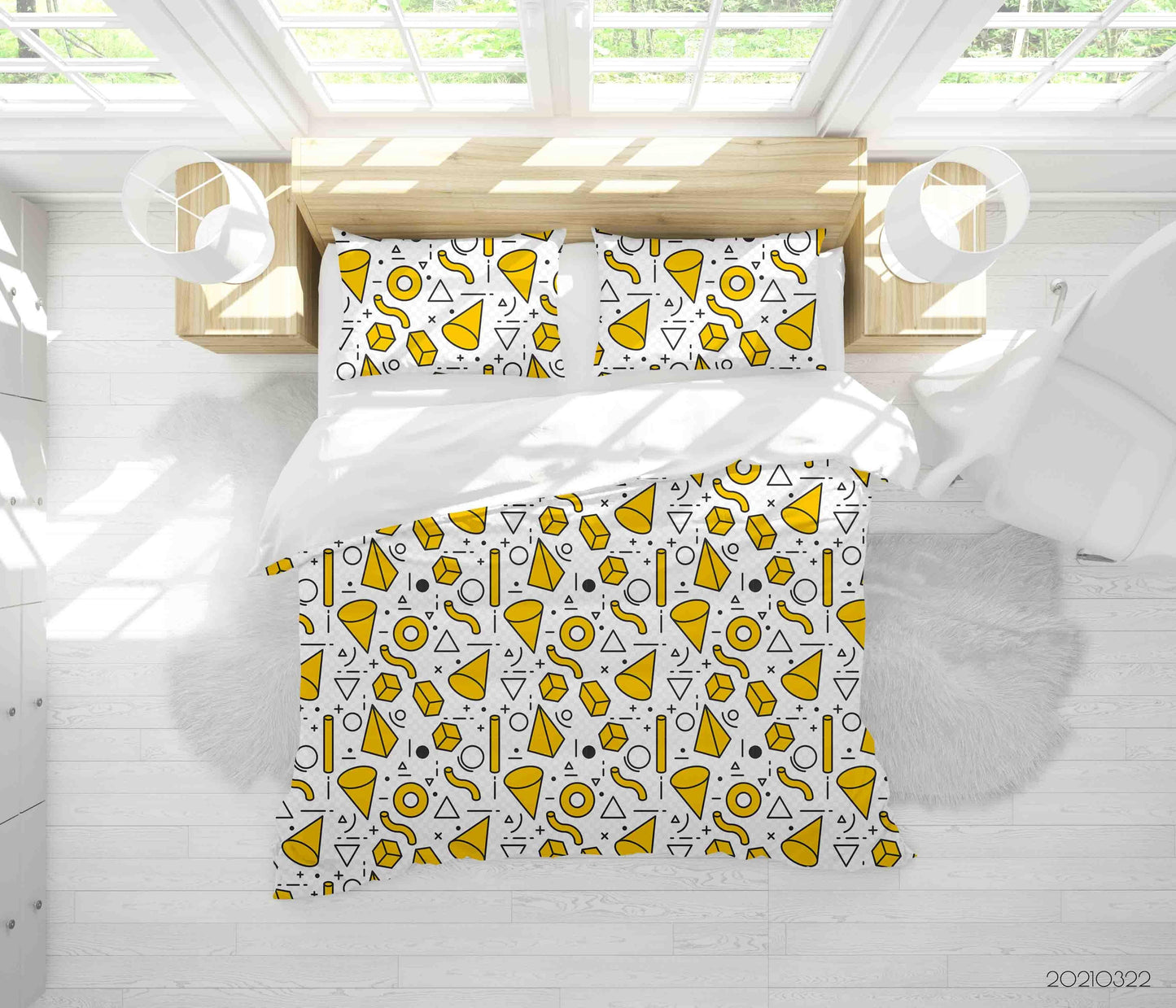 3D Abstract Geometric Pattern Quilt Cover Set Bedding Set Duvet Cover Pillowcases LQH 9