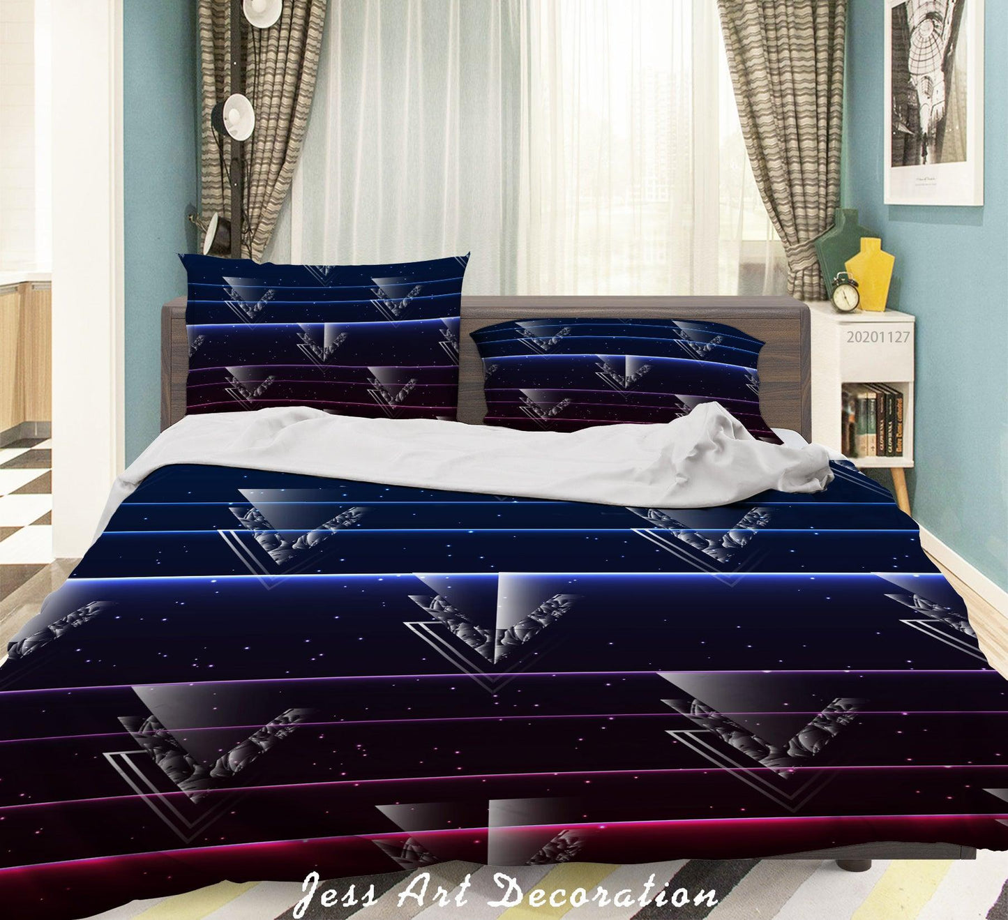 3D Abstract Space Star Pattern Quilt Cover Set Bedding Set Duvet Cover Pillowcases LXL