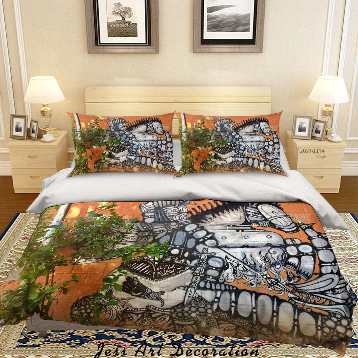 3D Abstract Street Graffiti Quilt Cover Set Bedding Set Duvet Cover Pillowcases 139