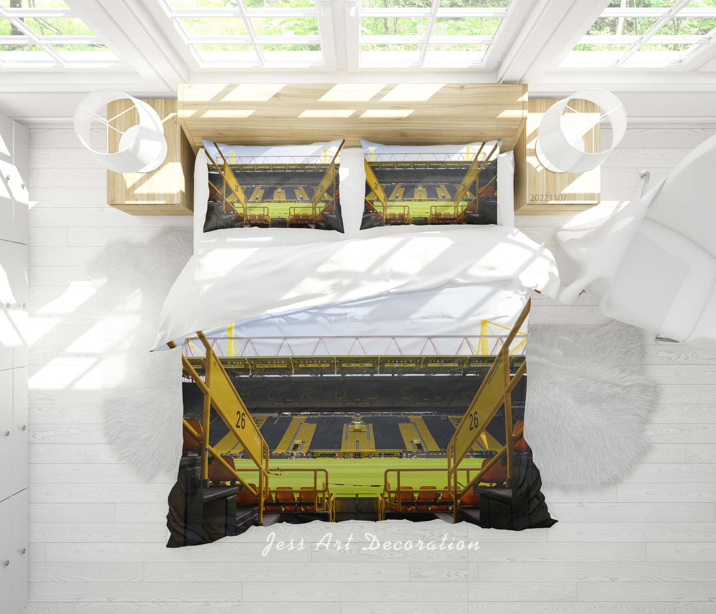 3D Borussia Dortmund Spectator Seats Quilt Cover Set Bedding Set Duvet Cover Pillowcase 729