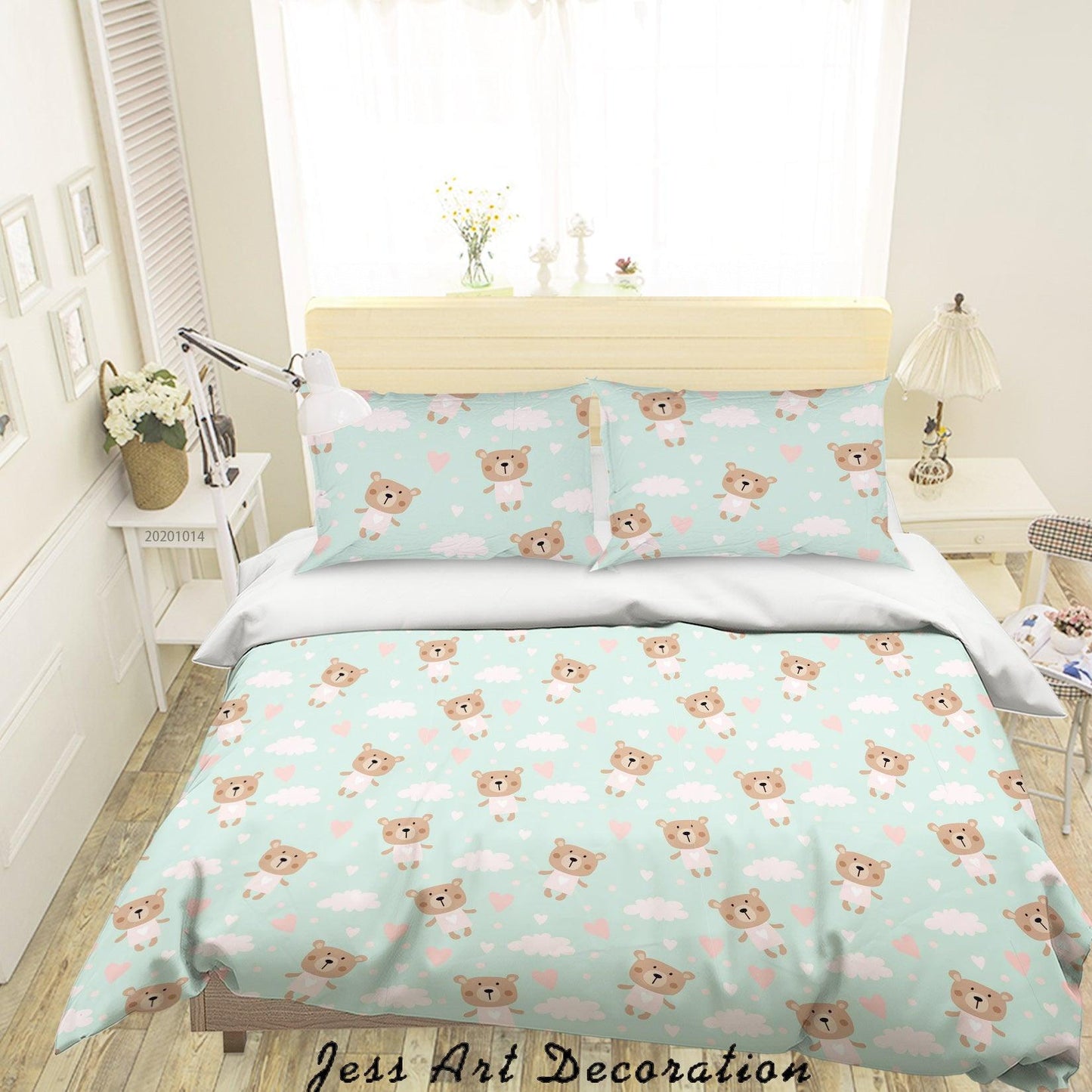 3D Cartoon Bears Pattern Quilt Cover Set Bedding Set Duvet Cover Pillowcases WJ 9693