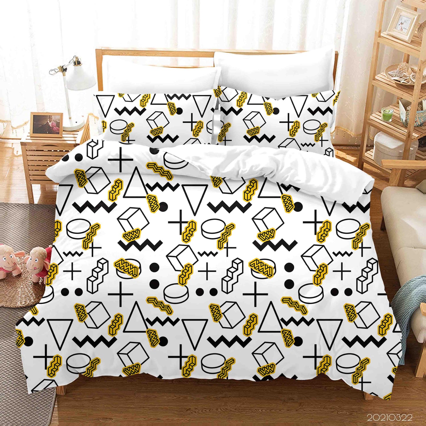 3D Abstract Geometric Pattern Quilt Cover Set Bedding Set Duvet Cover Pillowcases 24 LQH