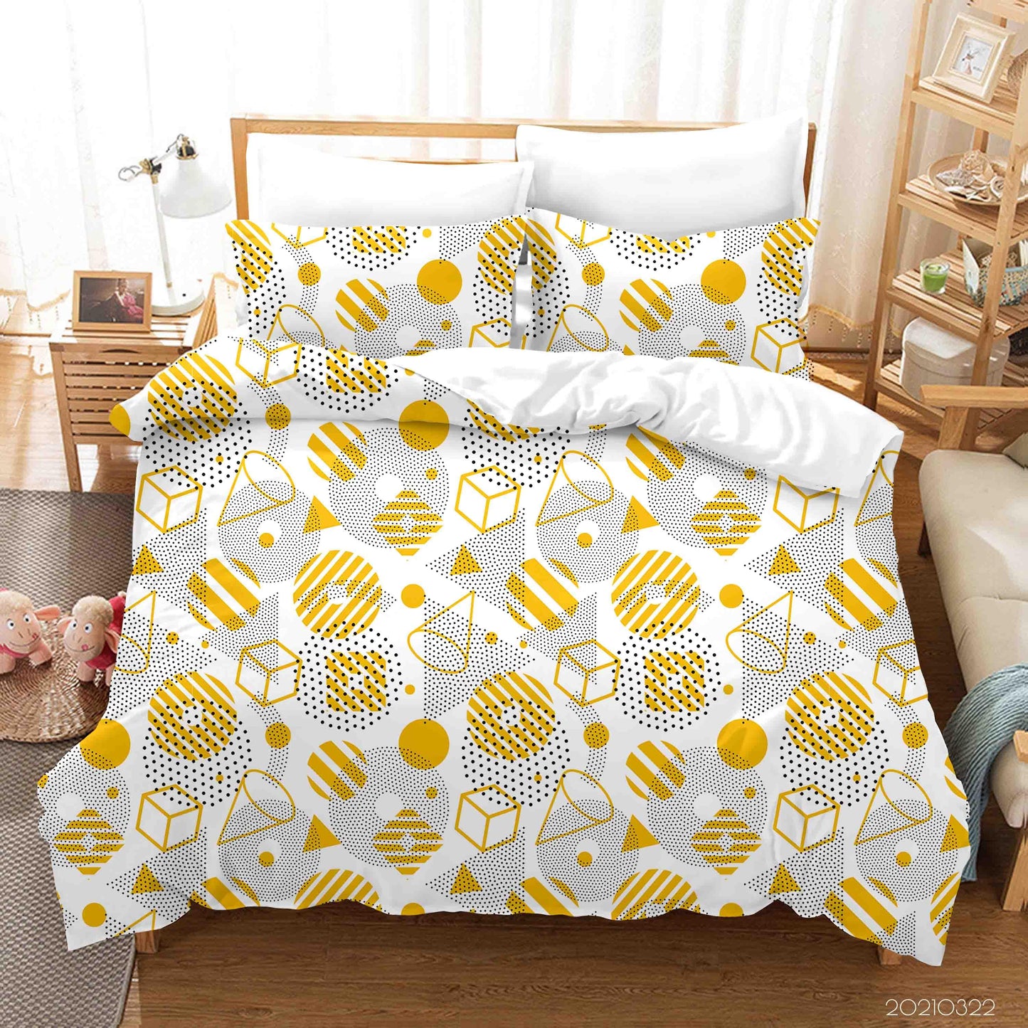 3D Abstract Geometric Pattern Quilt Cover Set Bedding Set Duvet Cover Pillowcases LQH 10