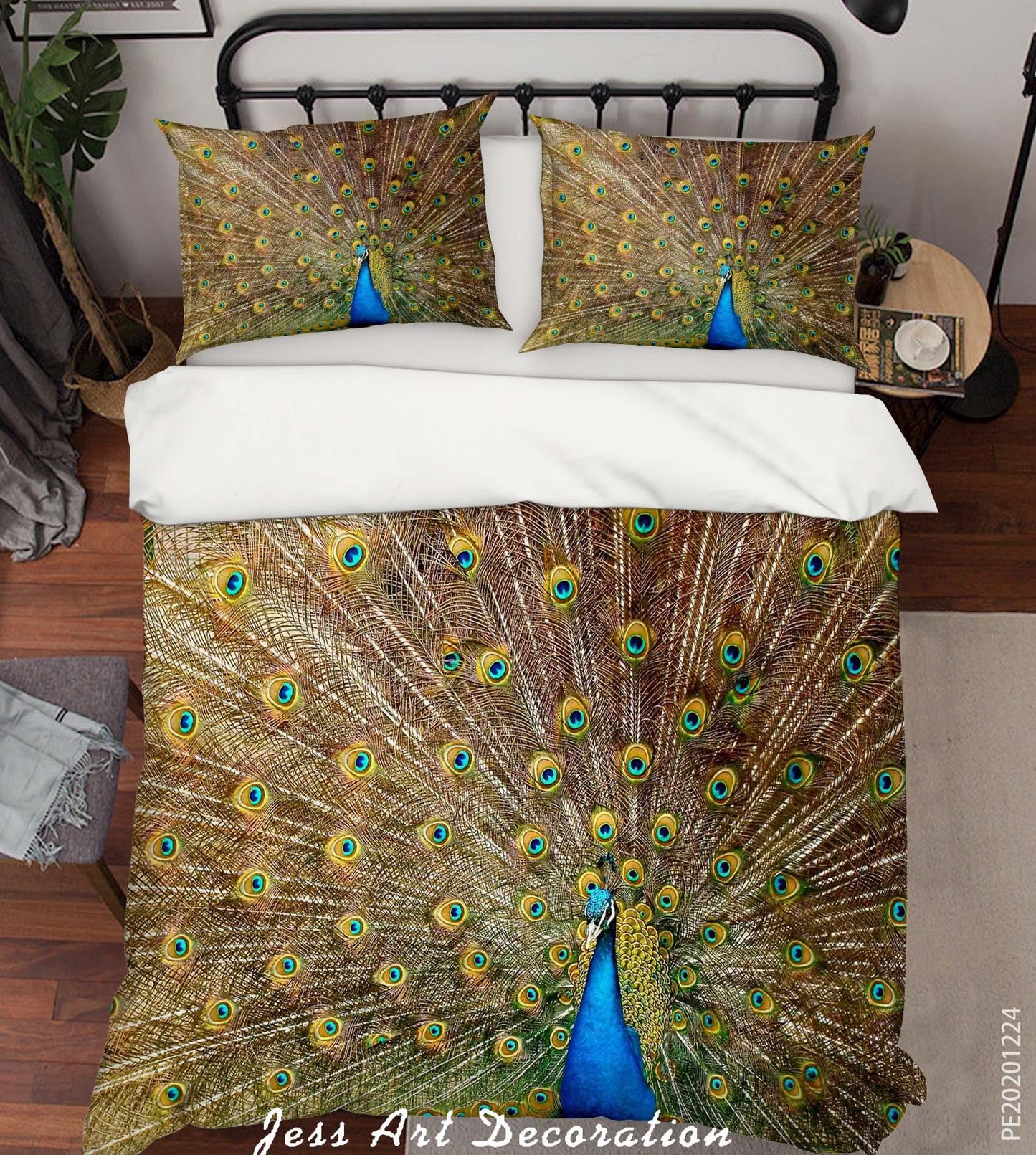 3D Animal Peacock Open Screen Quilt Cover Set Bedding Set Duvet Cover Pillowcases 132 LQH